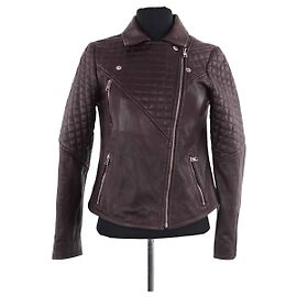 Chaqueta de cuero Claudie Pierlot burdeos