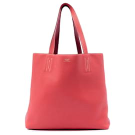 Borsa Tote Hermès Clemence Double Sens 36 Rossa