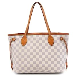 White Louis Vuitton Damier Azur Neverfull PM Tote Bag