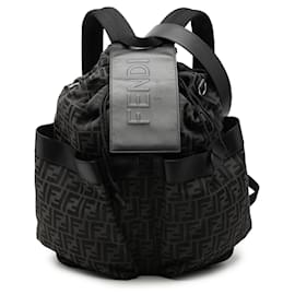 Mochila Fendi Large FF Jacquard Strike Gris