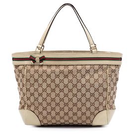Tote Mayfair in tela GG Web beige Gucci