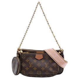 Borsa Satchel Louis Vuitton Monogram Multi Pochette Accessoires Marrone