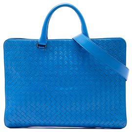 Borsa business Bottega Veneta Briefcase in Nappa Intrecciato blu