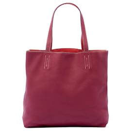 Borsa Tote Hermès Clemence Double Sens 36 Rossa