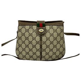 Borsa a tracolla Gucci GG Supreme Web marrone