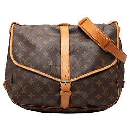 Borsa a tracolla Louis Vuitton Monogram Saumur 35 Marrone