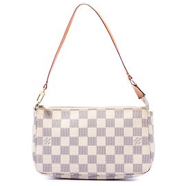 Borsa a tracolla Louis Vuitton Damier Azur Pochette Accessoires Bianca