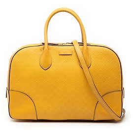 Borsa Satchel Gucci Diamante in pelle lucida gialla