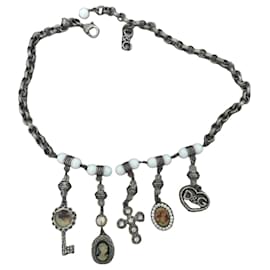 Collana con charm D&G con pendenti a forma di Chiave, Cameo, Croce e Cuore