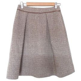 Autre Marque Falda trapecio de tweed de seda y lana FOXEY