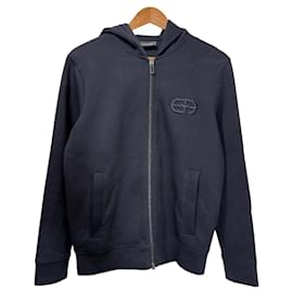 Emporio Armani Double Jersey Hoodie mit geprägtem EA-Logo