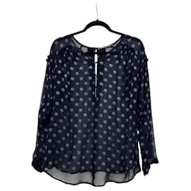 Blusa in seta trasparente a pois neri Munthe Plus Simonsen