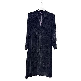 Hale Bob Samt-Hemdkleid mit schwarzem Leopardenprint