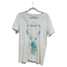 Autre Marque T-shirt Escada Sport in cotone bianco con dettaglio nastro blu