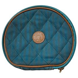 Fendi blue canvas pochette