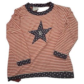 Fendi langärmliges T-Shirt mit Sterne- und Streifen-Print