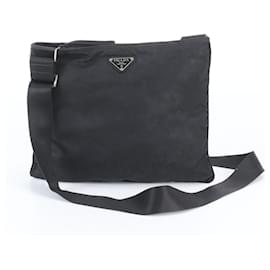 Borsa a tracolla Prada in nylon Tessuto con logo triangolare in pelle