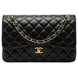 Chanel Black Jumbo Classic Lambskin Double Flap