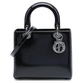 Dior Black Medium Patent Lady Dior