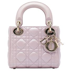 Dior Pink Mini Iridescent Lambskin Cannage Lady Dior