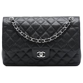 Chanel Black Jumbo Classic Caviar Double Flap