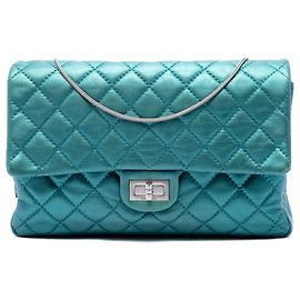 Chanel Blue Quilted Metallic Calfskin Reissue 2.55 Flap 226