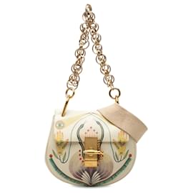 Borsa Drew Bijou Mini in pelle stampata bianca Chloé
