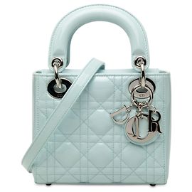 Dior Blue Mini Patent Cannage Lady Dior