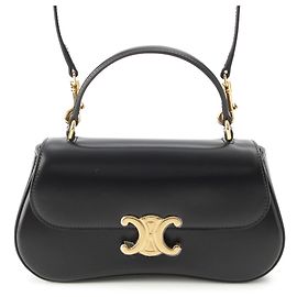 Céline Celine Lola Teen Handtasche aus glänzendem schwarzem Kalbsleder mit Triomphe