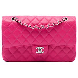 Chanel Pink Medium Classic Caviar Double Flap