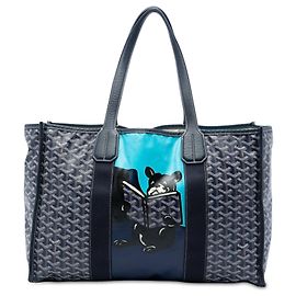 Goyard Blue Goyardine Villette MM