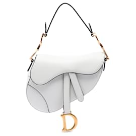 Borsa Saddle Dior Mini in pelle di vitello granulata bianca