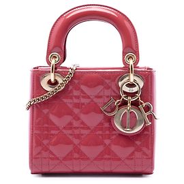 Dior Red Mini Patent Cannage Lady Dior