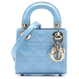 Dior Blue Micro Patent Cannage Lady Dior