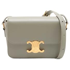 Celine Gray Teen Shiny Calfskin Triomphe Crossbody - Céline