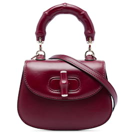 Gucci Red Mini Calfskin Bamboo Night