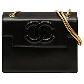 Chanel Black CC Lambskin Snake Chain Flap