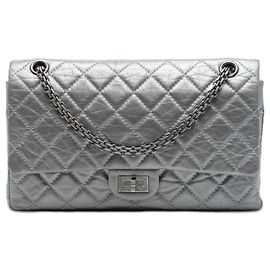 Chanel Silver Quilted Metallic Aged Calfskin Reissue 2.55 Double Flap 226