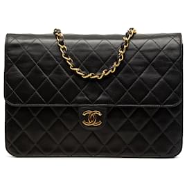 Chanel Black Medium CC Quilted Lambskin Single Flap