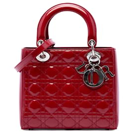 Dior Red Medium Patent Cannage Lady Dior