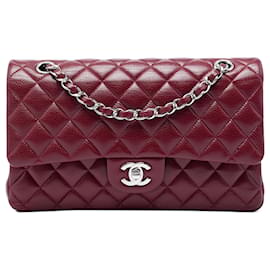 Chanel Red Medium Classic Caviar Double Flap