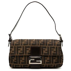 Fendi Baguette Tasche aus braunem Zucca Canvas