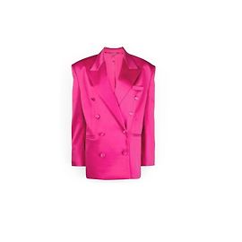 Blazer doppiopetto in seta rosa Magda Butrym