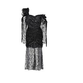 Magda Butrym Vestido de encaje negro