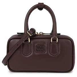Mini borsa Miu Miu in pelle di vitello marrone