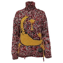 Ganni Crescent-Moon Pullover aus multicolored Wolle