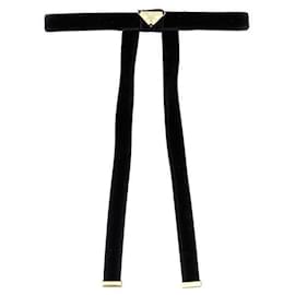 Fermaglio per capelli Prada in nylon nero