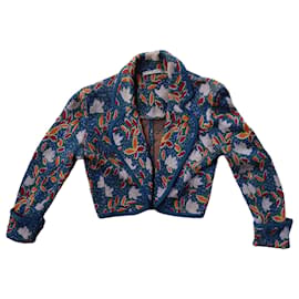 Chaqueta corta de punto estampada Saint Laurent Rive Gauche