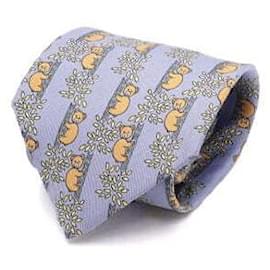 Navy Bear Pattern Silk Tie - Hermès