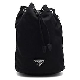 Prada Borsa secchiello Black Re-Nylon con tracolla a coulisse
